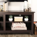 58" Simple Wood TV Stand with Mount - Espresso