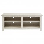 58" Simple Wood TV Stand - White Wash