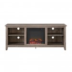 Essential 58" Rustic Farmhouse Fireplace TV Stand - Driftwood