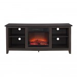 Essential 58" Rustic Farmhouse Fireplace TV Stand - Espresso