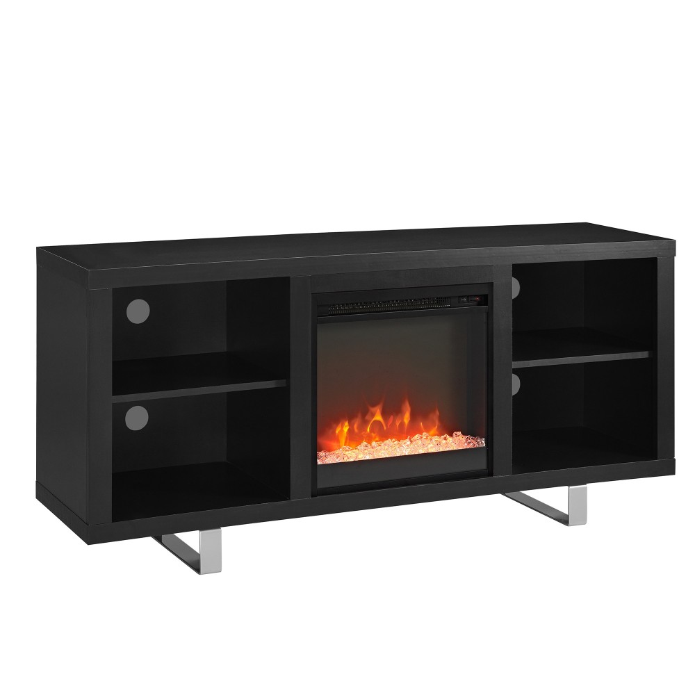 58" Simple Modern Electric Fireplace TV Stand - Black