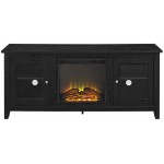 58" Traditional Electric Fireplace TV Stand - Black