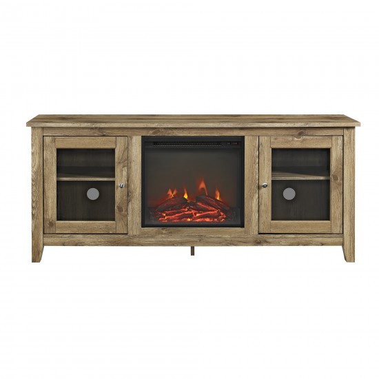 58" Traditional Electric Fireplace TV Stand - Barnwood