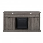 Dayton 60" Fluted Door Highboy Fireplace TV Stand - Slate Grey