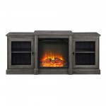 60" Classic Tiered Top Fireplace TV Console - Slate Grey