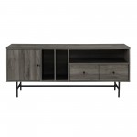 Jacklyn 60" Modern TV Console with Record Storage - Slate Grey