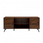 Nora 60" Mid Century Modern 2 Door TV Stand - Pecan