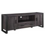 60" Urban Industrial Wood TV Stand - Charcoal