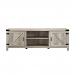 70" Modern Farmhouse Barn Door TV Stand - White Oak