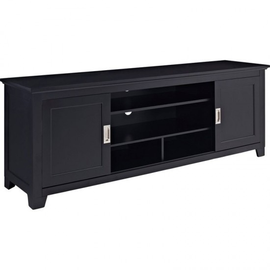 Fullview 70" Traditional Wood TV Stand - Black