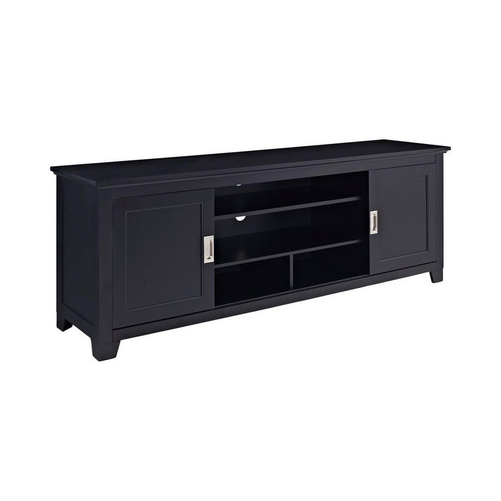 Fullview 70" Traditional Wood TV Stand - Black