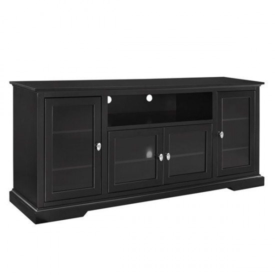 70" Traditional Wood TV Stand - Black