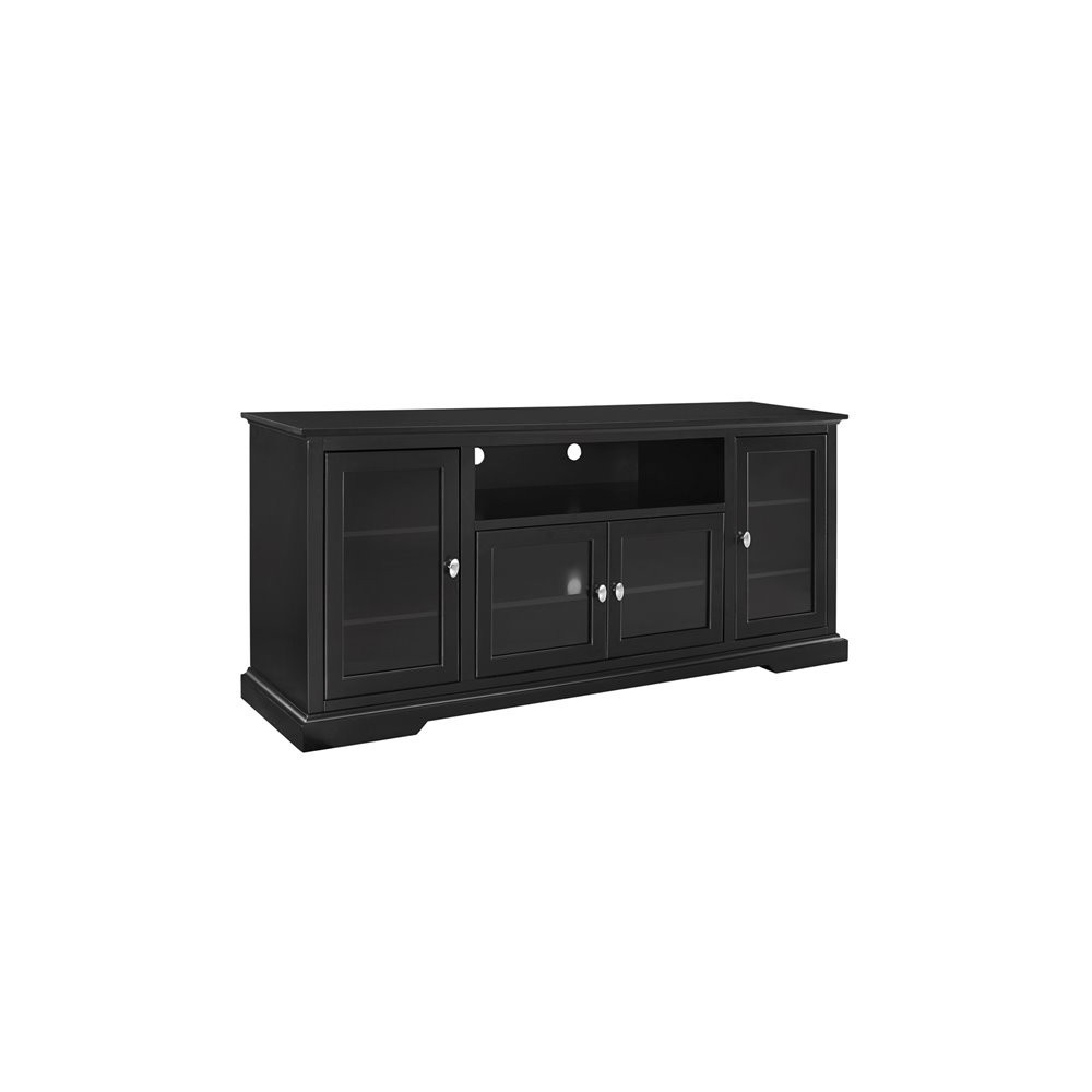 70" Traditional Wood TV Stand - Black