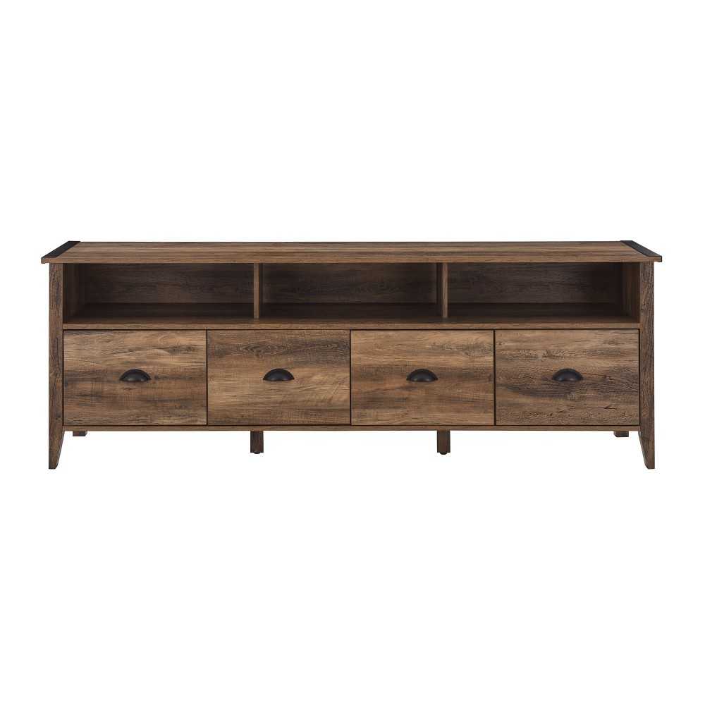 Clair 70" Industrial Farmhouse 4-Drawer TV Stand - Rustic Oak