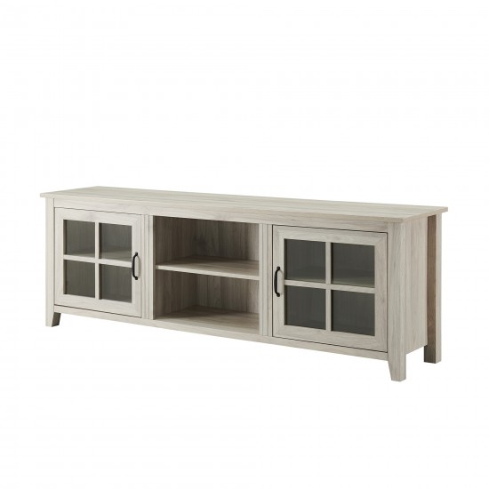 70" Glass Door TV Console - Birch