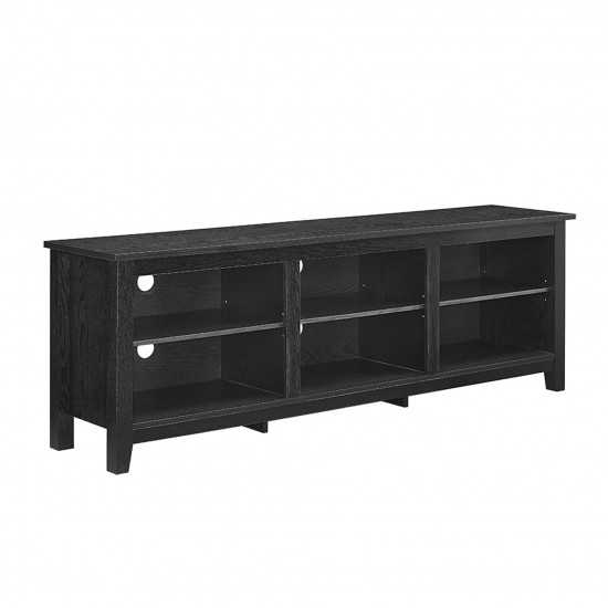 Essential 70" Rustic Wood TV Stand - Black