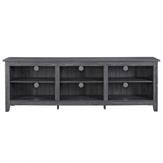 Essential 70" Rustic Wood TV Stand - Charcoal