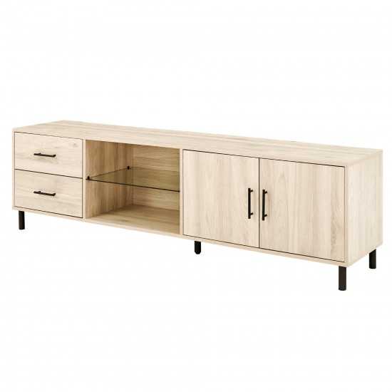 Draper 70" Modern Low Profile TV Console - Birch