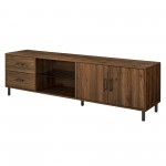 Draper 70" Modern Low Profile TV Console - Dark Walnut