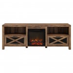 Abilene 70" Rustic Farmhouse Fireplace TV Stand - Rustic Oak