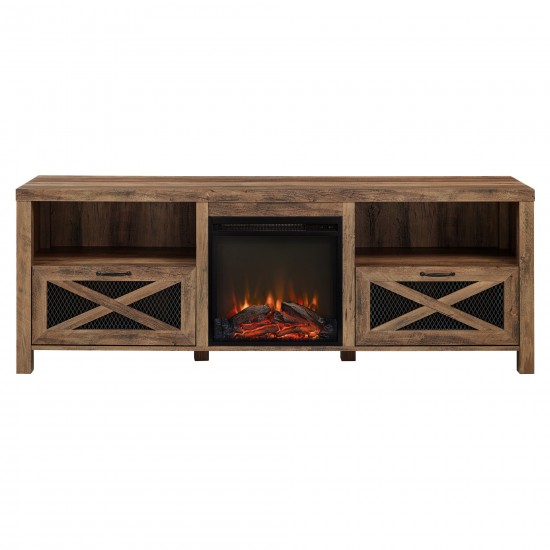 Abilene 70" Rustic Farmhouse Fireplace TV Stand - Rustic Oak