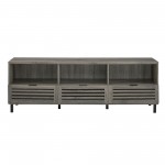 Jackson 70" Modern Slat Door TV Stand - Slate Grey