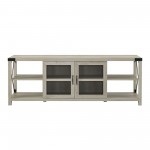 70" Farmhouse Metal X TV Stand - White Oak