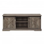 70" Sliding Barn Door TV Console - Grey Wash