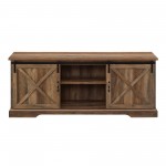 70" Sliding Barn Door TV Console - Rustic Oak