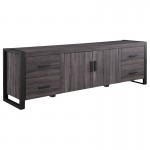 Urban Blend 70" Industrial Metal Wood TV Stand - Charcoal