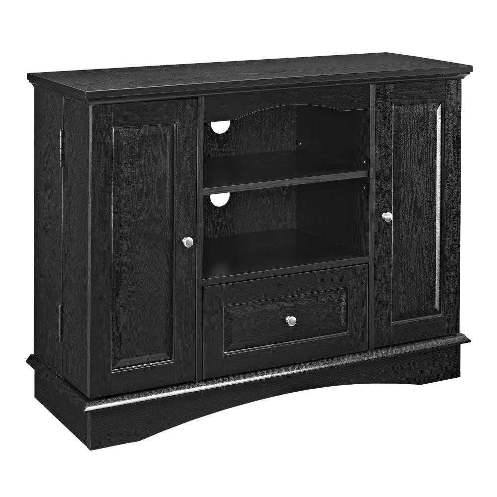 42" Highboy Traditional Wood TV Stand - Black