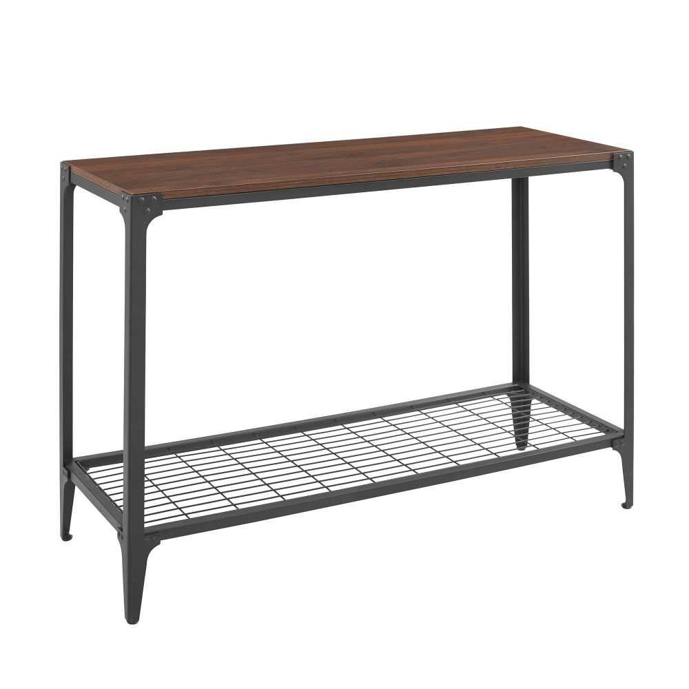 Angle Iron 44" Rustic Entryway Table - Dark Walnut