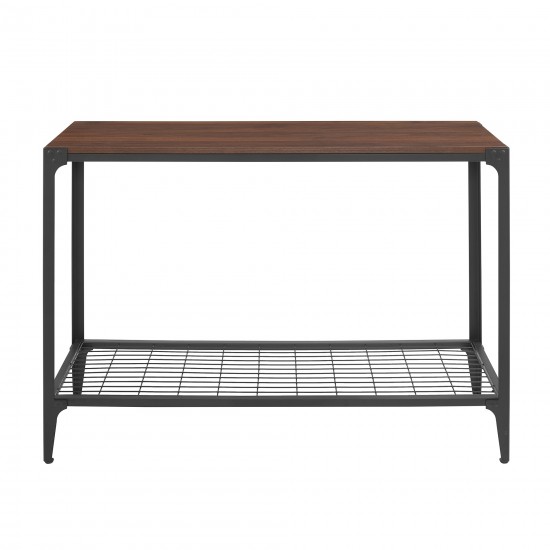 Angle Iron 44" Rustic Entryway Table - Dark Walnut