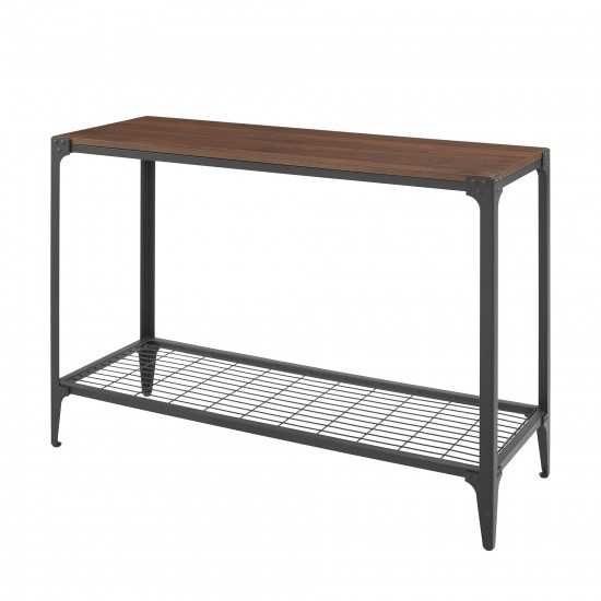 Angle Iron 44" Rustic Entryway Table - Dark Walnut