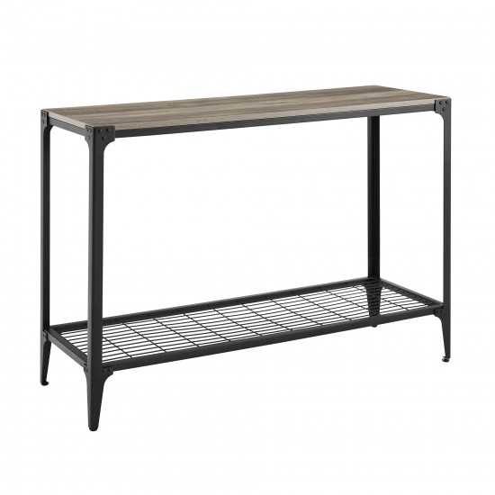 Angle Iron 44" Rustic Entryway Table - Grey Wash