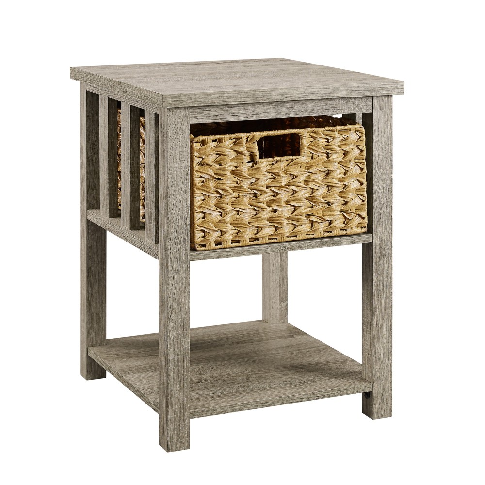 18" Mission Storage Side Table - Driftwood