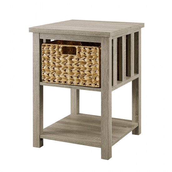 18" Mission Storage Side Table - Driftwood