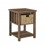 18" Mission Storage Side Table- Rustic Oak