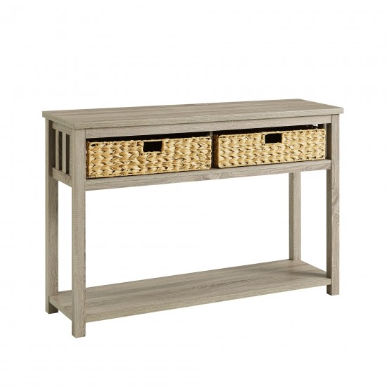 48" Mission Storage Entry Table -Driftwood