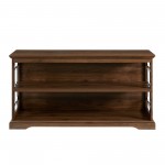 Ophelia 52" Lateral Bookshelf with Decorative Metal Sides - Dark Walnut