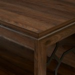 Ophelia 52" Lateral Bookshelf with Decorative Metal Sides - Dark Walnut
