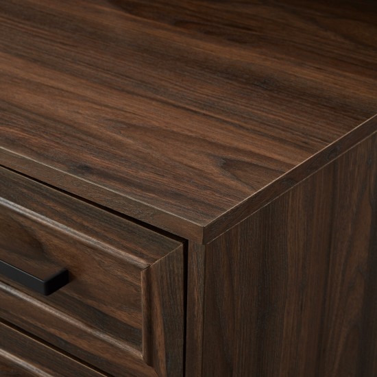 Gavin 58" 3 Drawer Computer Desk with Hutch - Dark Walnut