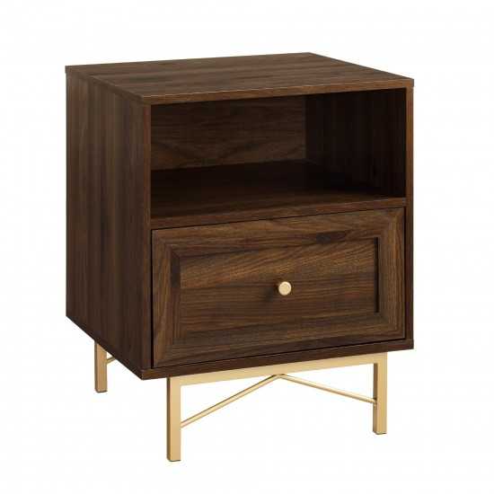 Gwen 20" 1 Drawer Modern Nightstand - Dark Walnut