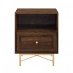 Gwen 20" 1 Drawer Modern Nightstand - Dark Walnut