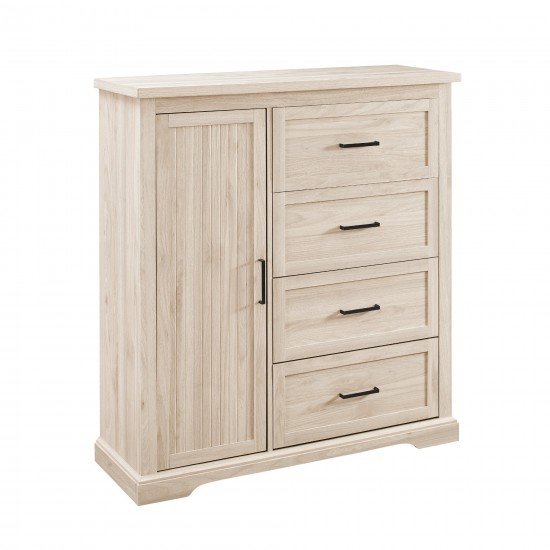 Jolene 45" 4 Drawer Grooved Wardrobe - Birch