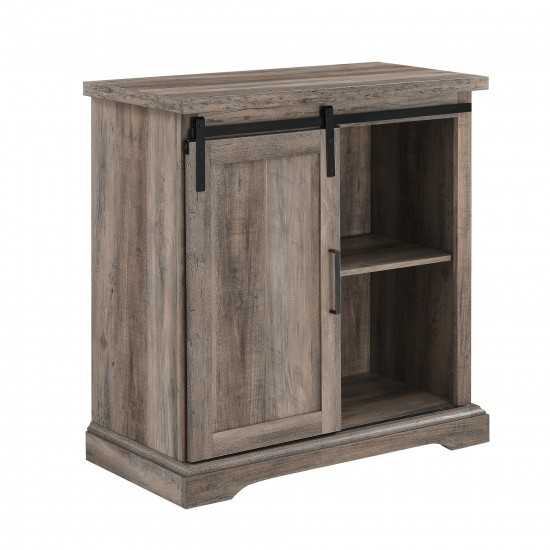 Alba 32" Accent Cabinet with Sliding Grooved Door - Grey Wash
