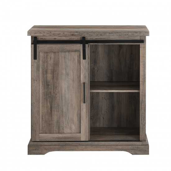 Alba 32" Accent Cabinet with Sliding Grooved Door - Grey Wash