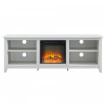 Simple 70" Fireplace TV Stand - Brushed White