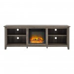 Simple 70" Fireplace TV Stand - Grey Wash