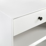 Mid Century Modern 1 Drawer Nightstand - White